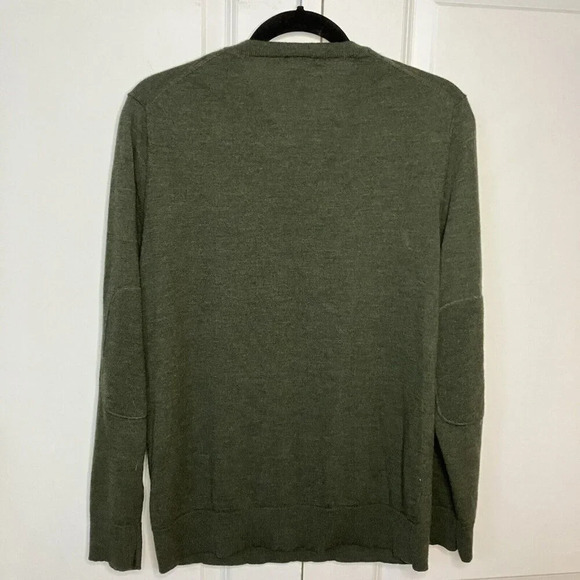 Y2K Gap 100% Italian Merino Wool Grandpa Knit Sweater Mens M V-neck - Picture 4 of 5